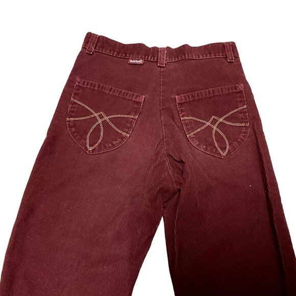 VTG BURGUNDY CORDUROY PANTS SZ 26 x 28 UNCLE CHARLIES PINWALE CORDUROY WOMENS - Picture 2 of 5